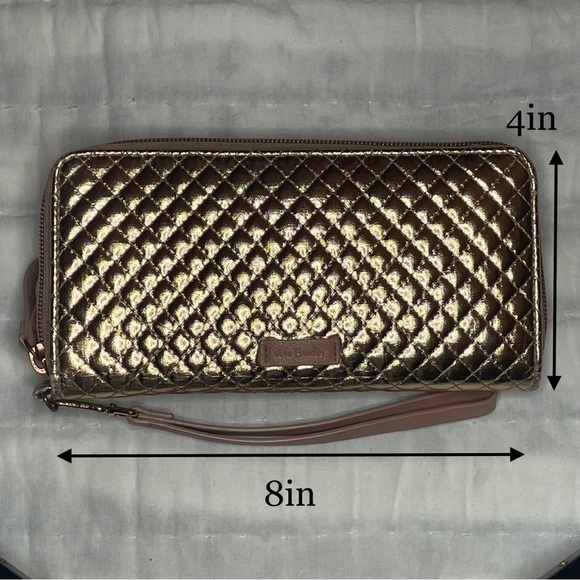 Vera Bradley Rose Gold Wristlet Wallet - Picture 1 of 6
